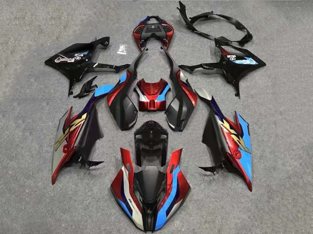 Erschwingliche BMW S1000RR Motorrad Verkleidung Kit 2019-2022 - Weiss Blau Rot Schwarz