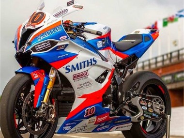 Erschwingliche BMW S1000RR Motorrad Verkleidung 2019-2022 - Weiss Blau Rot Smiths