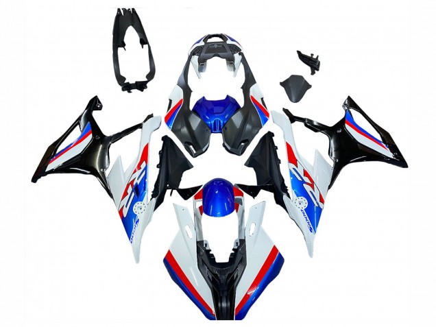 Erschwingliche BMW S1000RR Motorrad Verkleidung 2019-2022 - Weiss Blau Rot