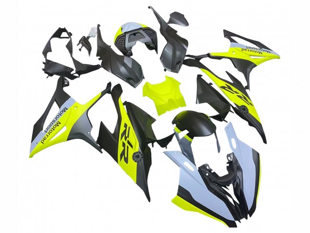 Erschwingliche BMW S1000RR Motorrad Verkleidung 2019-2022 - Schwarz Gelb Grau
