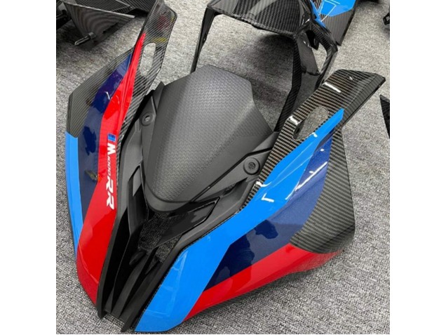 Erschwingliche BMW S1000RR Motorrad Verkleidung 2019-2022 - Schwarz Blau Rot Carbonfaser