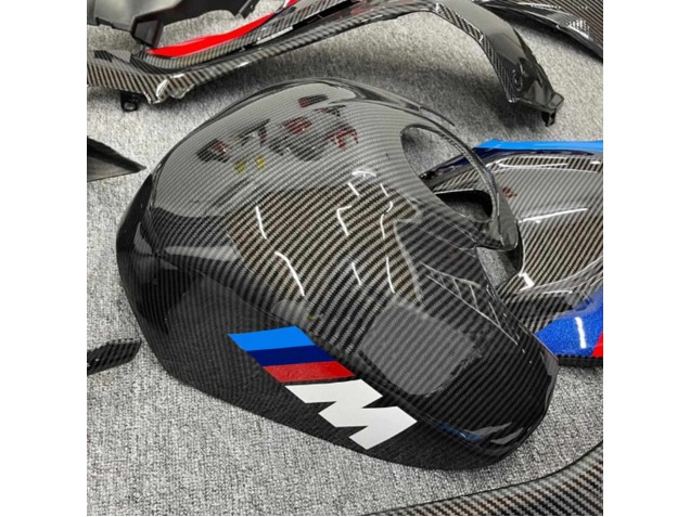 Erschwingliche BMW S1000RR Motorrad Verkleidung 2019-2022 - Schwarz Blau Rot Carbonfaser