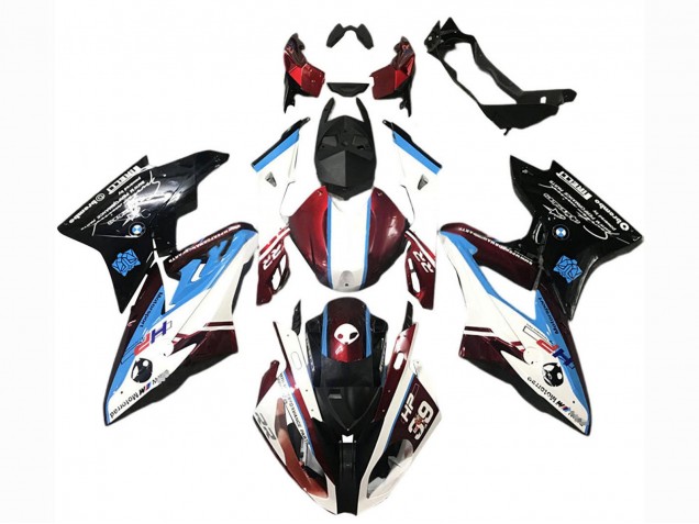 Erschwingliche BMW S1000RR Abs Verkleidungen 2017-2018 - Weiss Blau Rot Glanzendes Schwarz