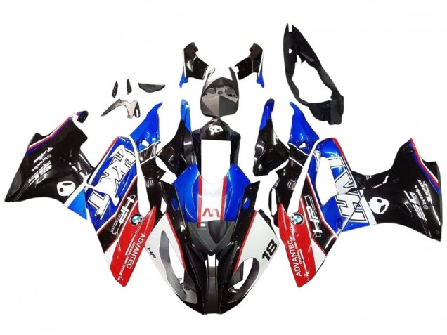 Erschwingliche BMW S1000RR Motorrad Verkleidungen Kit 2017-2018 - Weiss Blau Rot Glanzendes Schwarz