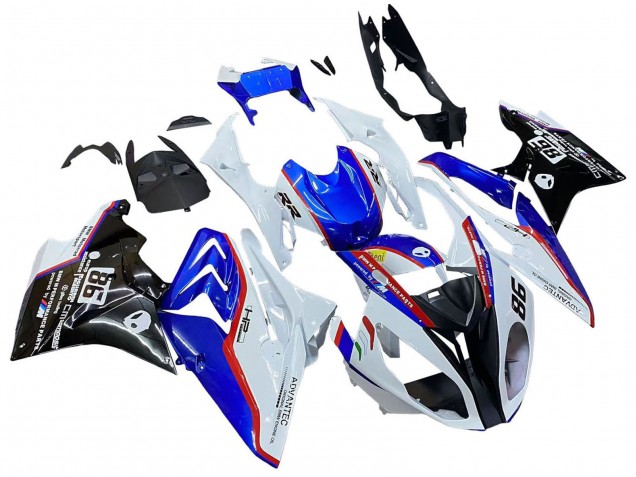 Erschwingliche BMW S1000RR Motorrad Verkleidung 2017-2018 - Weiss Blau Rot Glanzendes Schwarz