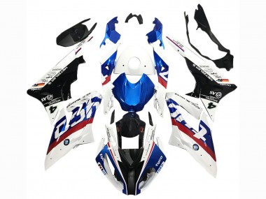 Erschwingliche BMW S1000RR Motorrad Verkleidung 2017-2018 - Weiss Blau Rot Glanzendes Schwarz Tyco
