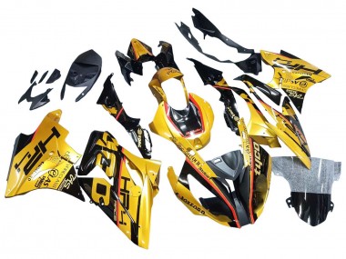 Erschwingliche BMW S1000RR Motorrad Verkleidung 2017-2018 - Gold Schwarz Tyco