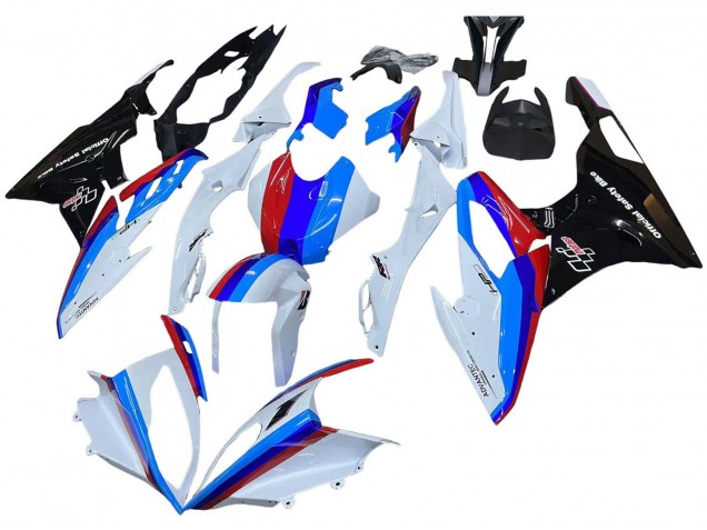 Erschwingliche BMW S1000RR Motorrad Verkleidung Kit 2015-2016 - Weiss Rot Blau Glanzendes Schwarz