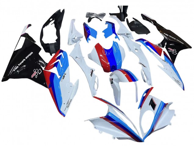 Erschwingliche BMW S1000RR Motorrad Verkleidung Kit 2015-2016 - Weiss Rot Blau Glanzendes Schwarz