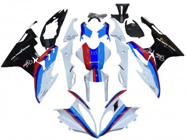 Erschwingliche BMW S1000RR Motorrad Verkleidung Kit 2015-2016 - Weiss Rot Blau Glanzendes Schwarz