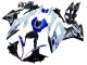 Erschwingliche BMW S1000RR Motorrad Verkleidung Kit 2015-2016 - Weiss Blau Glanzendes Schwarz
