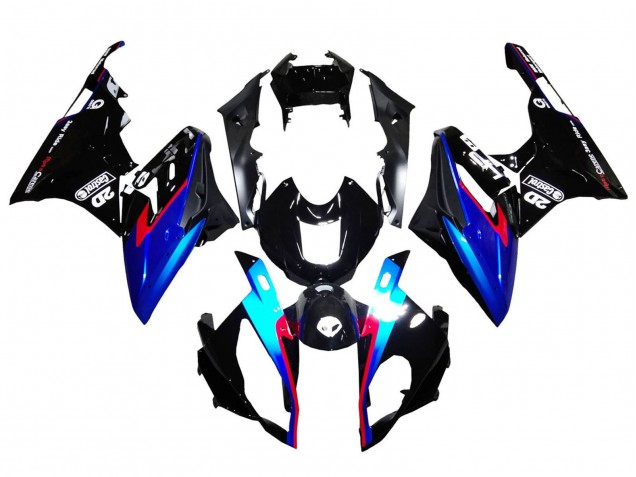 Erschwingliche BMW S1000RR Motorrad Verkleidung 2015-2016 - Rot Blau Schwarz Glanzendes Schwarz