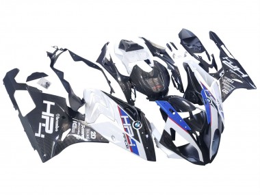 Erschwingliche BMW S1000RR Motorrad Verkleidung 2015-2016 - Weiss Blau Schwarz Carbonfaser