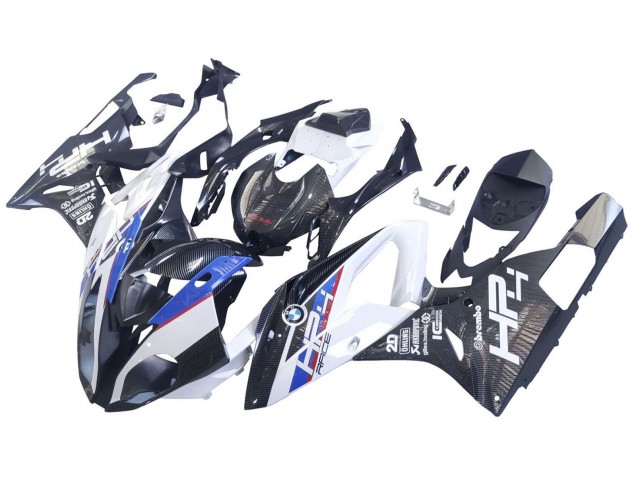 Erschwingliche BMW S1000RR Motorrad Verkleidung 2015-2016 - Weiss Blau Schwarz Carbonfaser