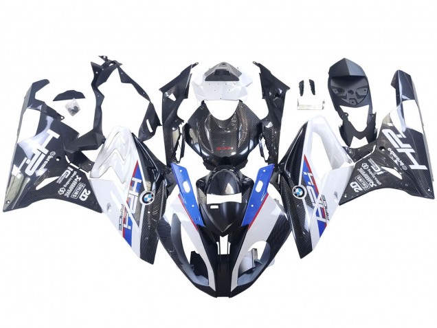 Erschwingliche BMW S1000RR Motorrad Verkleidung 2015-2016 - Weiss Blau Schwarz Carbonfaser