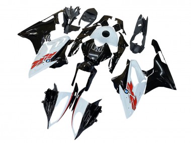 Erschwingliche BMW S1000RR Motorrad Verkleidung 2015-2016 - Weiss Schwarz Carbonfaser