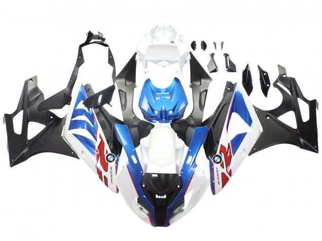 Erschwingliche BMW S1000RR Motorrad Verkleidung 2009-2014 - Weiss Blau Matt Schwarz