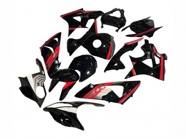 Erschwingliche BMW S1000RR Motorrad Verkleidung 2009-2014 - Rot Glanzendes Schwarz