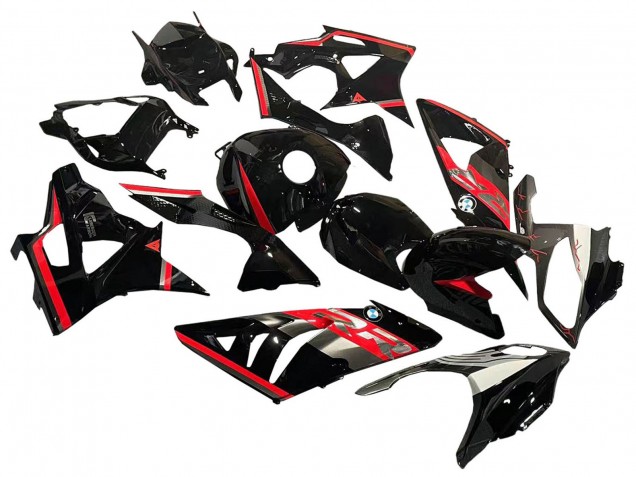 Erschwingliche BMW S1000RR Motorrad Verkleidung 2009-2014 - Rot Glanzendes Schwarz
