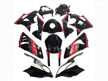 Erschwingliche BMW S1000RR Motorrad Verkleidung 2009-2014 - Rot Glanzendes Schwarz