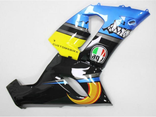 Erschwingliche Kawasaki ZX6R Motorrad Verkleidung 2005-2006 - Blau Gelb Schwarz Hai