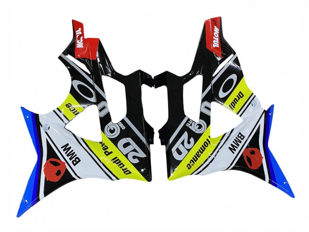 Erschwingliche BMW S1000RR Motorrad Verkleidung 2009-2014 - Blau Gelb Rot Schwarz Hai VR 46
