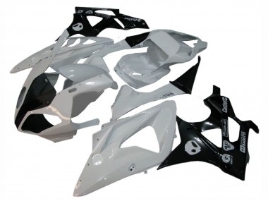 Erschwingliche BMW S1000RR Motorrad Verkleidung 2009-2014 - Weiss Glanzendes Schwarz