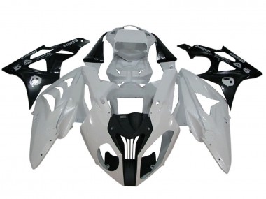 Erschwingliche BMW S1000RR Motorrad Verkleidung 2009-2014 - Weiss Glanzendes Schwarz