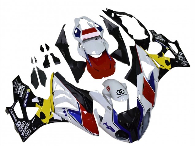 Erschwingliche BMW S1000RR Motorrad Verkleidung 2009-2014 - Weiss Rot Gelb Schwarz Castrol
