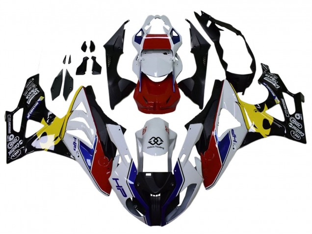 Erschwingliche BMW S1000RR Motorrad Verkleidung 2009-2014 - Weiss Rot Gelb Schwarz Castrol