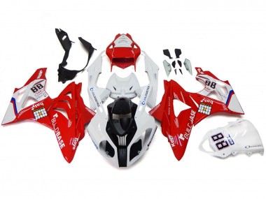 Erschwingliche BMW S1000RR Motorrad Verkleidung 2009-2014 - Weiss Rot