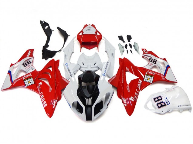 Erschwingliche BMW S1000RR Motorrad Verkleidung 2009-2014 - Weiss Rot