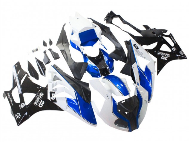 Erschwingliche BMW S1000RR Motorrad Verkleidung 2009-2014 - Weiss Blau Glanzendes Schwarz Castrol