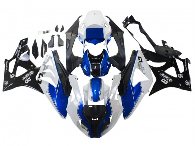 Erschwingliche BMW S1000RR Motorrad Verkleidung 2009-2014 - Weiss Blau Glanzendes Schwarz Castrol