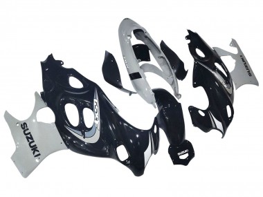 Erschwingliche Suzuki GSX600F/GSX750F Motorrad Verkleidung 2004-2006 - Glanzendes Schwarz Grau