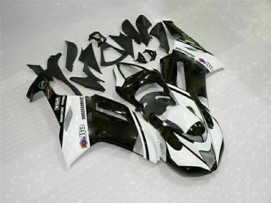 Erschwingliche Kawasaki ZX6R Motorrad Verkleidung 2007-2008 - Schwarz Weiss