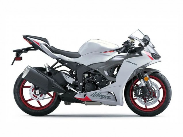 Erschwingliche Kawasaki ZX6R Motorrad Verkleidung 2023-2025 - Perl Weiss Schwarz Rot
