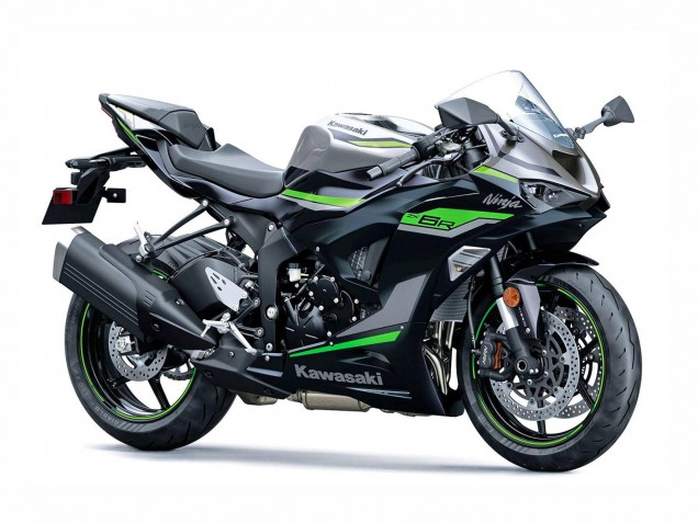 Erschwingliche Kawasaki ZX6R Motorrad Verkleidung 2023-2025 - Schwarz Grau Grun Ninja