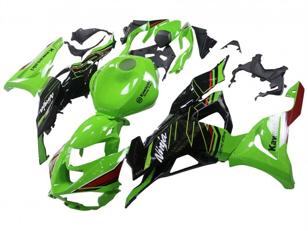Erschwingliche Kawasaki ZX6R Motorrad Verkleidung 2023-2025 - Grun Schwarz