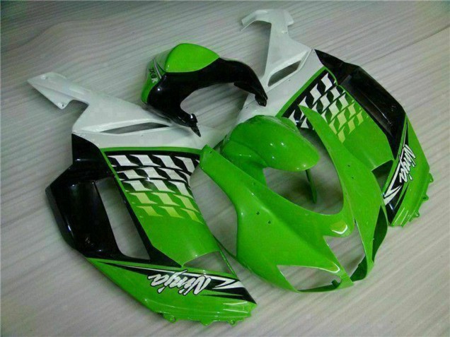 Erschwingliche Kawasaki ZX6R Motorrad Verkleidung 2007-2008 - Grun Weiss Ninja
