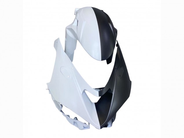 Erschwingliche Kawasaki ZX6R Motorrad Verkleidung 2023-2025 - Schwarz Weiss mit Blume