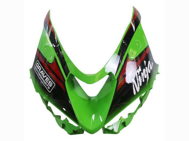 Erschwingliche Kawasaki ZX6R Motorrad Verkleidung 2023-2025 - Grun Schwarz Rot Gelb Dunlop
