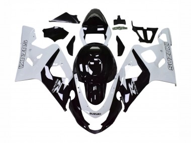 Erschwingliche Suzuki GSXR 600 / GSXR 750 Motorrad Verkleidung 2004-2005 - Weiss Schwarz