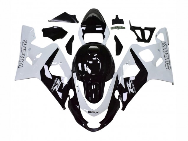 Erschwingliche Suzuki GSXR 600 / GSXR 750 Motorrad Verkleidung 2004-2005 - Weiss Schwarz