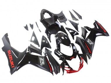 Erschwingliche Suzuki GSXR 600 / GSXR 750 Motorrad Verkleidung 2011-2024 - Schwarz Grau Rot Linie