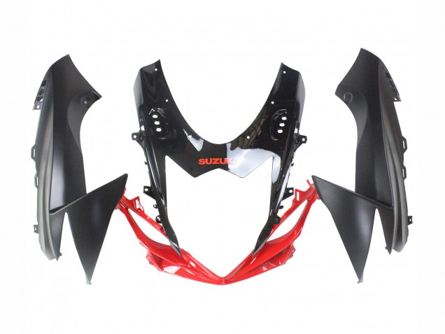 Erschwingliche Suzuki GSXR 600 / GSXR 750 Motorrad Verkleidung 2011-2024 - Schwarz Grau Rot Linie