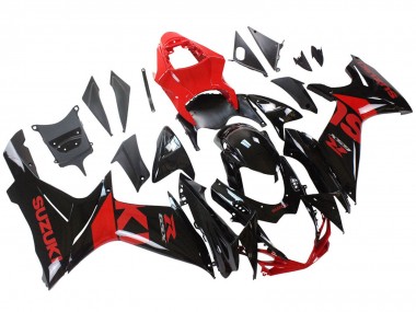 Erschwingliche Suzuki GSXR 600 / GSXR 750 Motorrad Verkleidung Kit 2011-2024 - Rot Glanzendes Schwarz