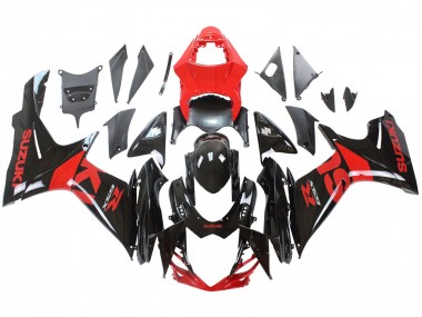 Erschwingliche Suzuki GSXR 600 / GSXR 750 Motorrad Verkleidung Kit 2011-2024 - Rot Glanzendes Schwarz