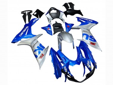 Erschwingliche Suzuki GSXR 600 / GSXR 750 Motorrad Verkleidung 2011-2024 - Blau Silber Ecstar