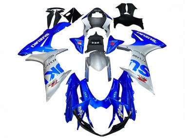 Erschwingliche Suzuki GSXR 600 / GSXR 750 Motorrad Verkleidung 2011-2024 - Blau Silber Ecstar